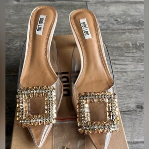 BIBI LOU AOI HEELS Clear & Tan size 38